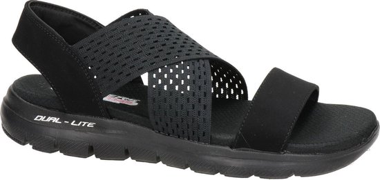 Skechers Flex Appeal 2.0 dames sandaal - Zwart - Maat 37 | bol.com