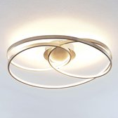 Lindby - LED plafondlamp- met dimmer - metaal, kunststof - H: 14.5 cm - gesatineerd nikkel