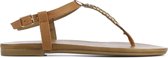 Lina Locchi Vrouwen Leren    Sandalen / Damesschoenen L1055 - Cognac - Maat 41