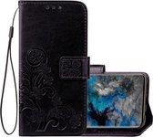 Voor Galaxy S9 Lucky Clover Pressed Flowers Pattern Horizontale Flip lederen tas met houder & kaartsleuven & portemonnee & draagriem (zwart)