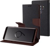 GOOSPERY FANCY DAGBOEK voor Galaxy S9 + Cross Texture Horizontale Flip Leren Case met Kaartsleuven & Portemonnee & Houder (Taupe)
