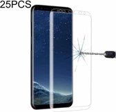 25 stuks voor Galaxy S8 Plus volledig scherm randlijm gehard glas displayfolie (transparant)