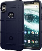 Volledige dekking schokbestendige TPU-hoes voor Motorola Moto One (blauw)