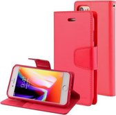 GOOSPERY SONATA DAGBOEK Voor iPhone SE 2020 & 8 & 7 Zakelijke stijl magnetische sluiting Horizontale flip lederen tas met houder & kaartsleuven & portemonnee (rood)