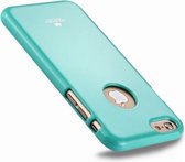 GOOSPERY JELLY CASE voor iPhone 6 Plus & 6s Plus TPU Glitterpoeder Valbestendige beschermhoes aan de achterkant (mintgroen)