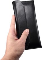 Magnetische lederen horizontale flip-beschermhoes voor 6,1-6,7 inch smartphones (zwart)