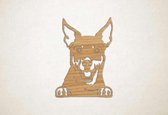 Wanddecoratie - Hond - Australische Kelpie 2 - XS - 29x21cm - Eiken - muurdecoratie - Line Art
