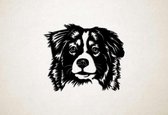 Wanddecoratie - Hond - Australische herder 1 - S - 45x53cm - Zwart - muurdecoratie - Line Art