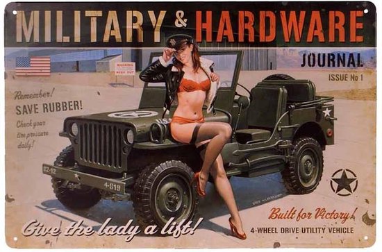 Metalen plaatje - Willy Jeep - Military&Hardware