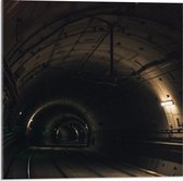 Acrylglas - Lege Tunnel van Trein - 50x50cm Foto op Acrylglas (Met Ophangsysteem)