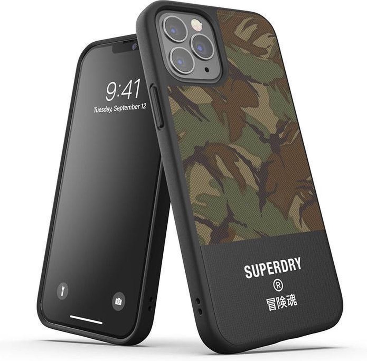 Superdry - iPhone 12 - Back Case Canvas Snap Case Camouflage Groen