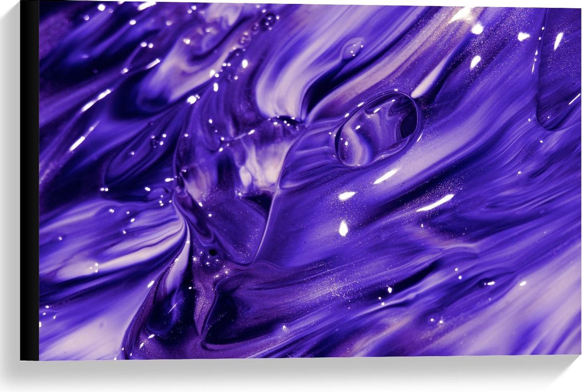 Canvas - Paarse Verf - 60x40cm Foto op Canvas Schilderij (Wanddecoratie op Canvas)