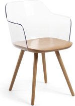 Kave Home - Bjorg transparante en massief beuken stoel