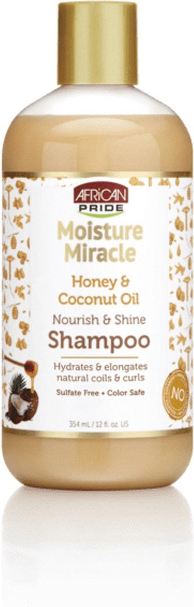 African Pride Moisture Miracle Honey & Coconut Oil Nourish & Shine Shampoo 384ml
