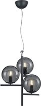 LED Hanglamp - Hangverlichting - Nitron Pora - E14 Fitting - Rond - Mat Zwart - Aluminium