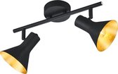 LED Plafondspot - Nitron Nana - E14 Fitting - 2-lichts - Rond - Mat Zwart - Aluminium