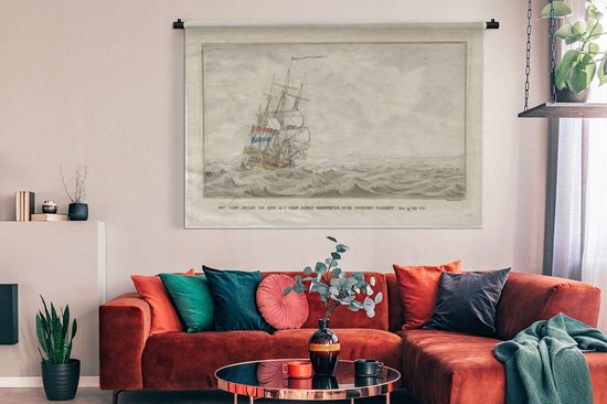 Tapisserie Peintures COV - Le navire Woestduin se coince sur le Noorderrassen - Peinture de Cornelis de Jonker Tapisserie coton 180x120 cm - Tapisserie avec photo XXL / Groot format!