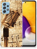 Telefoon Hoesje Geschikt voor Samsung Galaxy A72 Siliconen Hoesje met Naam Bladmuziek