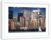 Foto in frame , Wolkenkrabbers van New York ,120x80cm , Multikleur , wanddecoratie