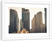 Foto in frame , Wolkenkrabbers in Dubai ,120x80cm , Multikleur , wanddecoratie