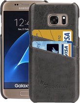 Voor Galaxy S7 / G930 Oil Wax Texture Leather Cover Case met kaartsleuven (grijs)