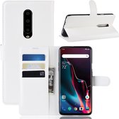 Litchi Texture Horizontal Flip Leren Case voor OnePlus 7 Pro, met Portemonnee & Houder & Kaartsleuven (Wit)