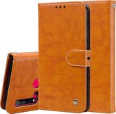 Voor Huawei P20 Lite (2019) / Nova 5i Business Style Oil Wax Texture Horizontal Flip Leather Case met houder & kaartsleuven & portemonnee (oranje-geel)
