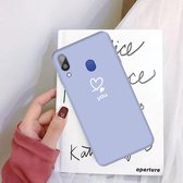 Voor Galaxy A30 Love Heart You Pattern Frosted TPU beschermhoes (lichtpaars)