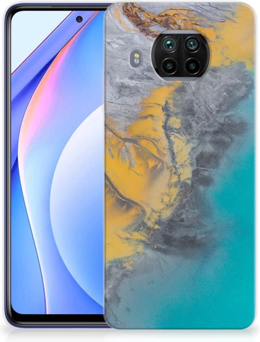 Xiaomi Mi 10T Lite TPU Siliconen Hoesje Marble Blue Gold