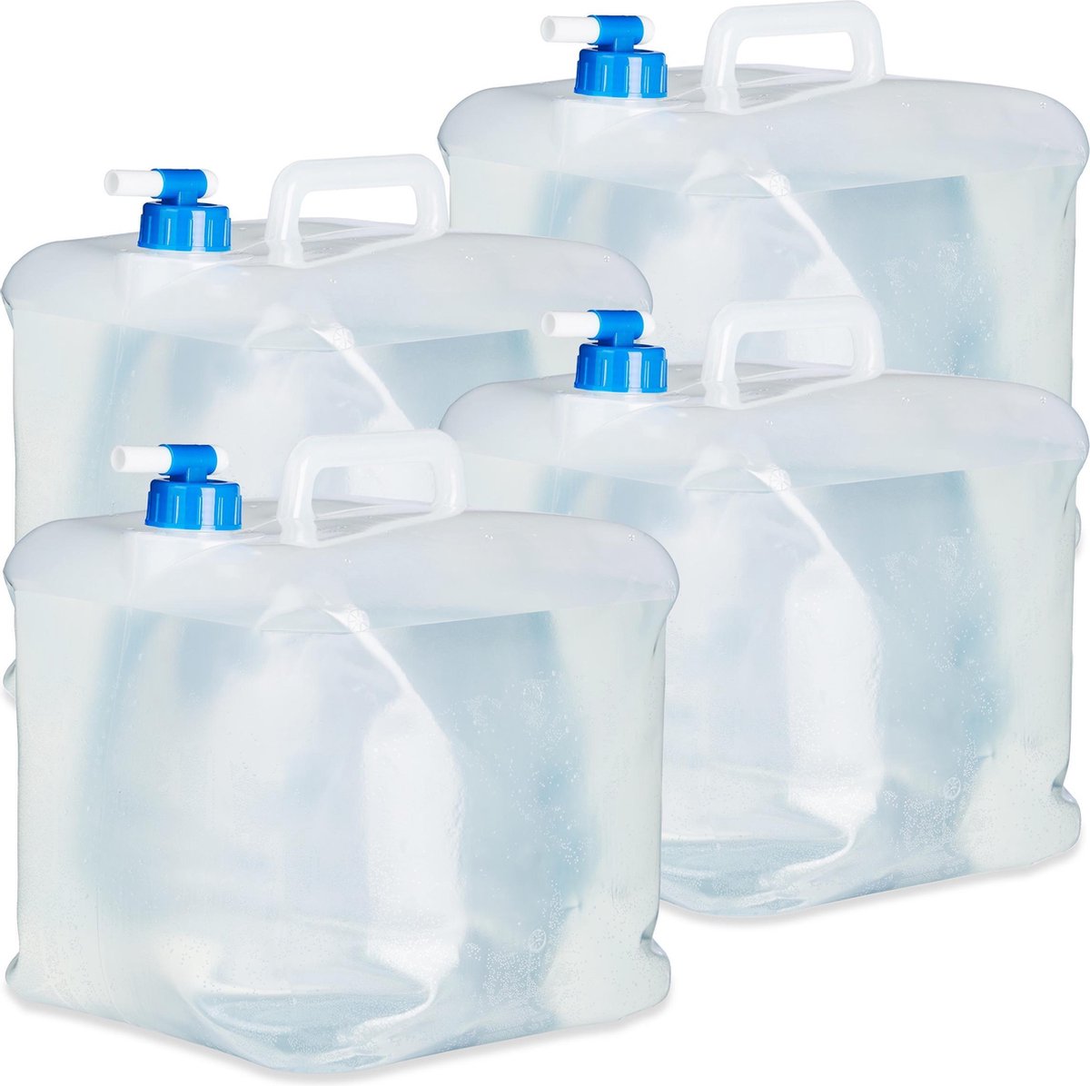 Relaxdays opvouwbare jerrycans water jerrycan watertank 4 stuks opvouwbaar
