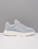Tango | Kady fat 10-bw light blue suede sneaker - white sole | Maat: 42