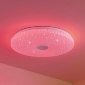 Lindby - Slimme plafondlamp - RGB - met dimmer - 1licht - metaal, kunststof - H: 6.5 cm - wit, opaal - Inclusief lichtbron