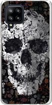 Casetastic Samsung Galaxy A42 (2020) 5G Hoesje - Softcover Hoesje met Design - Doodle Skull BW Print