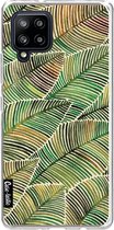 Casetastic Samsung Galaxy A42 (2020) 5G Hoesje - Softcover Hoesje met Design - Tropical Leaves Yellow Print