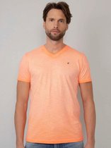 Petrol Industries - Heren Gemêleerd V-hals t-shirt - Rood - Maat XXXL