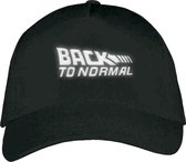 Zwarte Pet – Snapback met Zilver Reflectie “ Back to Normal “ logo