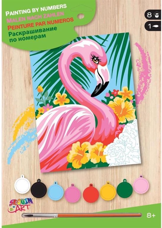 Afbeelding van het spel Sequin Art Schilderen op Nummer Flamingo