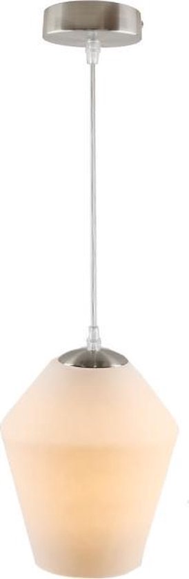 Olucia Gracia - Design Hanglamp - Glas/Metaal - Chroom;Wit - Overig - 18 cm