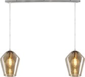 Olucia Janis - Hanglamp - Amber/Chroom - E27