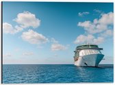 Dibond - Cruiseschip op Open Zee - 40x30cm Foto op Aluminium (Met Ophangsysteem)