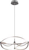 LED Hanglamp - Nitron Charis - 42W - Warm Wit 3000K - Dimbaar - Rond - Mat Nikkel - Aluminium