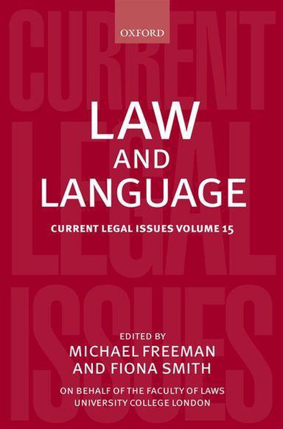 Current Legal Issues Law and Language (ebook), Michael D. Freeman