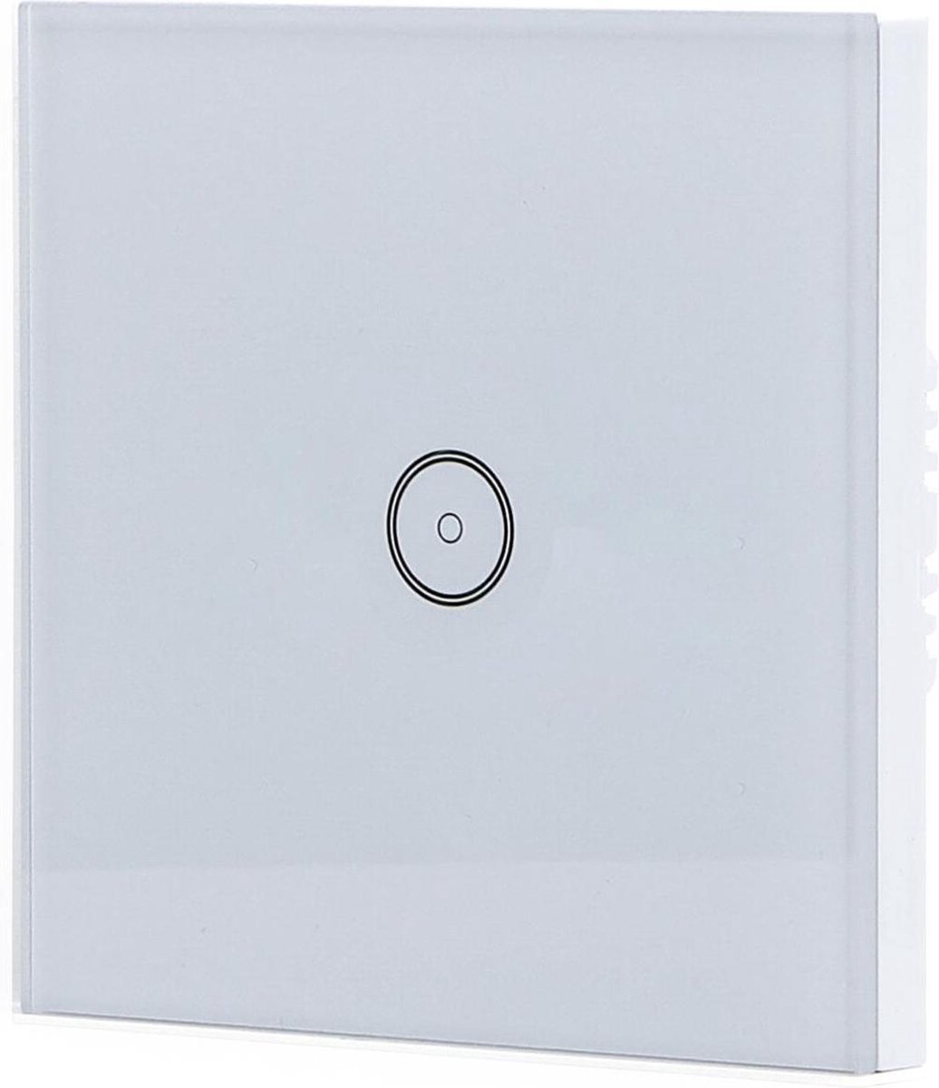 Touchschakelaar Smart WiFi - Igia Smarton - Inbouw - 1-voudig Touch Schakelaar - Incl. Glazen Afdekraam - Wit
