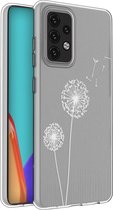 iMoshion Hoesje Geschikt voor Samsung Galaxy A52 (4G) / A52s / A52 (5G) Hoesje Siliconen - iMoshion Design hoesje - Wit / Transparant / Dandelion
