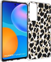 iMoshion Hoesje Geschikt voor Huawei P Smart (2021) Hoesje Siliconen - iMoshion Design hoesje - Goud / Zwart / Golden Leopard