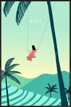 JUNIQE - Poster in kunststof lijst Bali - retro -20x30 /Groen
