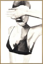 JUNIQE - Poster met kunststof lijst Hello The Dandizette -40x60 /Wit &