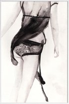 JUNIQE - Poster in kunststof lijst Treat Day -60x90 /Wit & Zwart