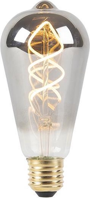 LUEDD E27 dimbare LED gedraaid filament lamp smoke 100 lm 2100K | bol.com