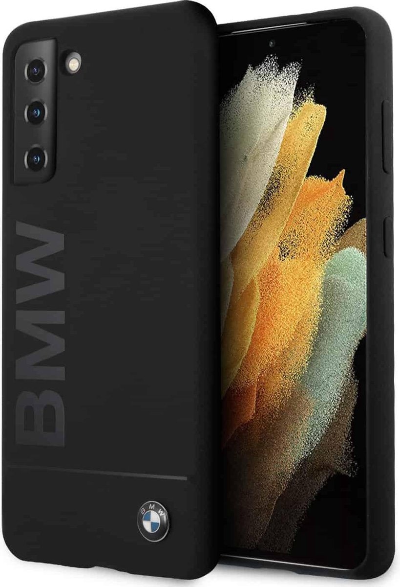 BMW Logo Imprint Logo Backcase hoesje Samsung S21 Plus Zwart